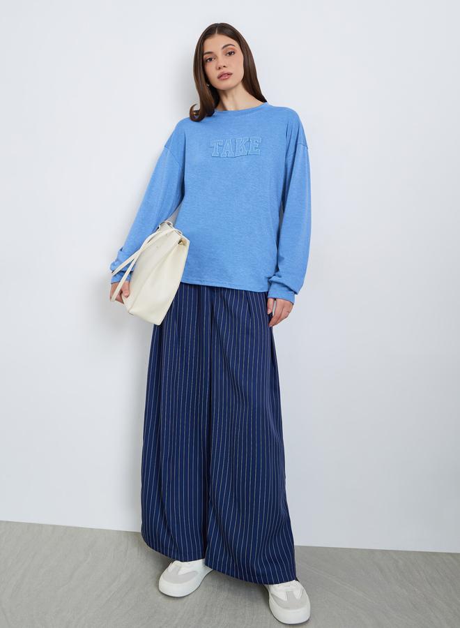 ستايلي تيشيرت بقصة واسعة مطرز - Image 1